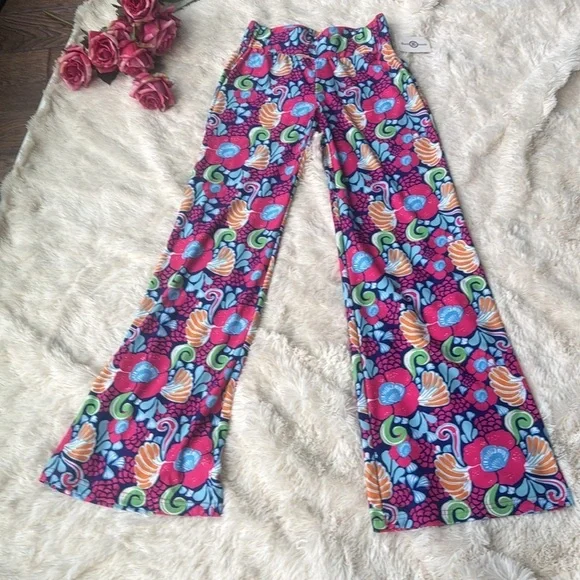Kaeli Smith Leopard Floral Patterned Wide-Leg Pants - Picture 3 of 3